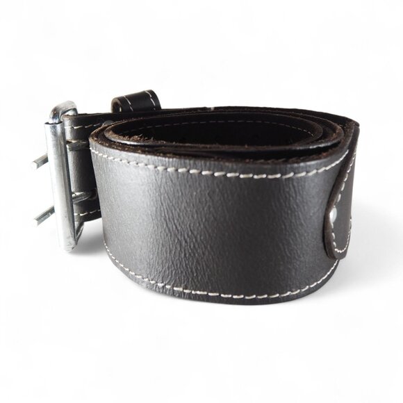 McGuire-Nicholas Men's 29"-46" Leather Work Belt Black Adjustable OS - Picture 2 of 9